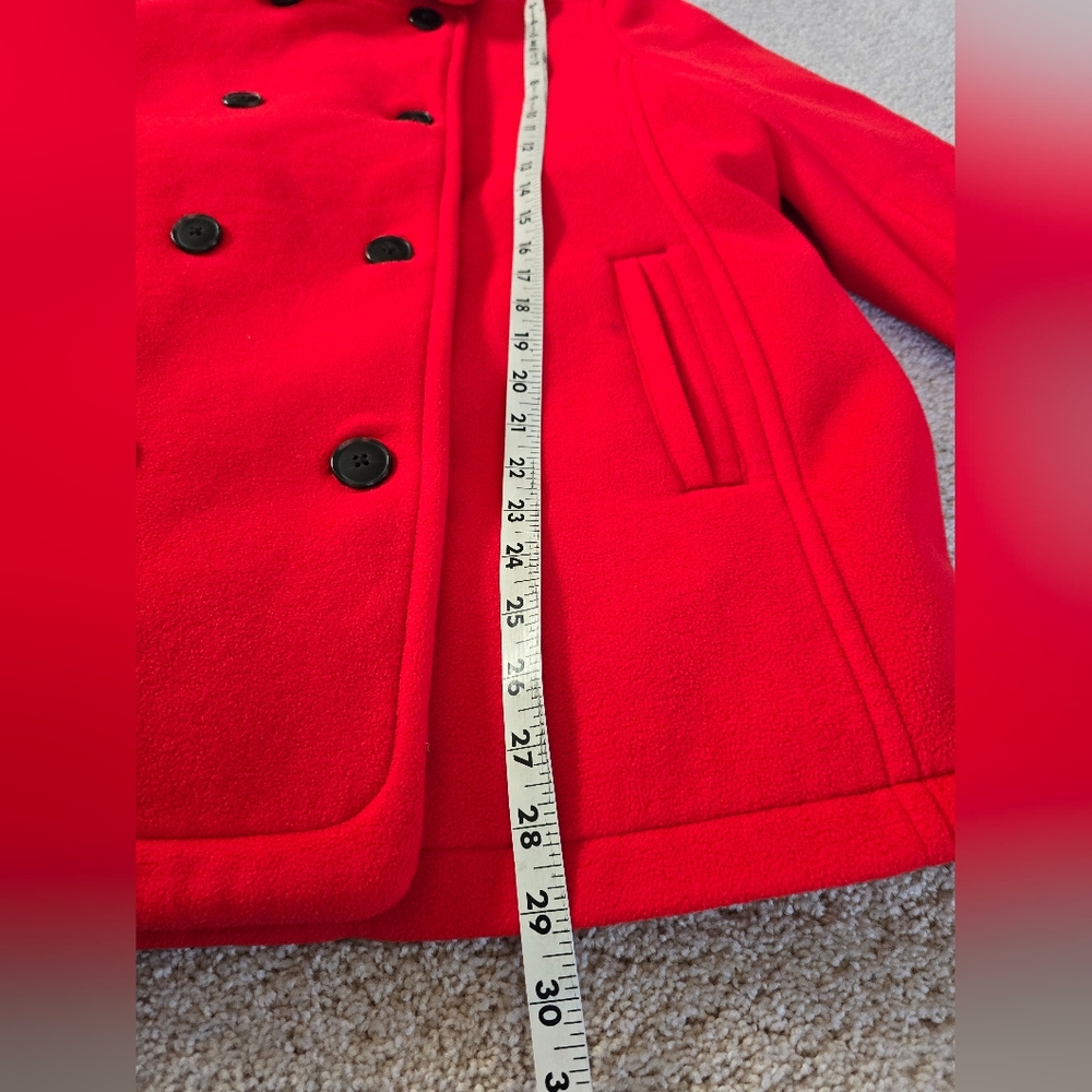 L.L. Bean Womens XL petite Red Soft Button Frpnt Lined Coat Jacket - Picture 5 of 9
